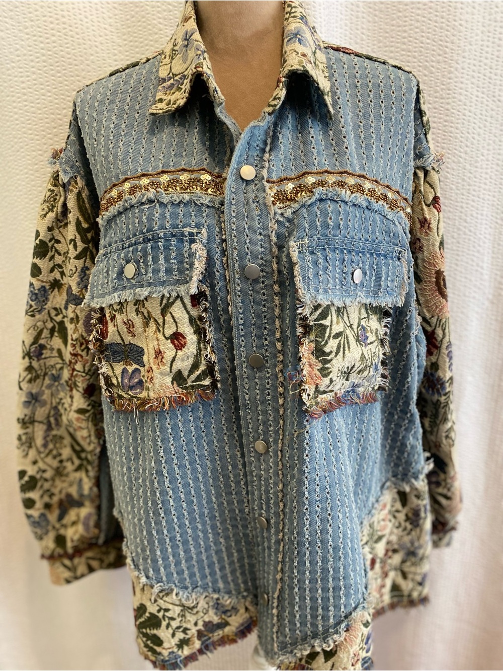 POL Denim and Floral Jacket*